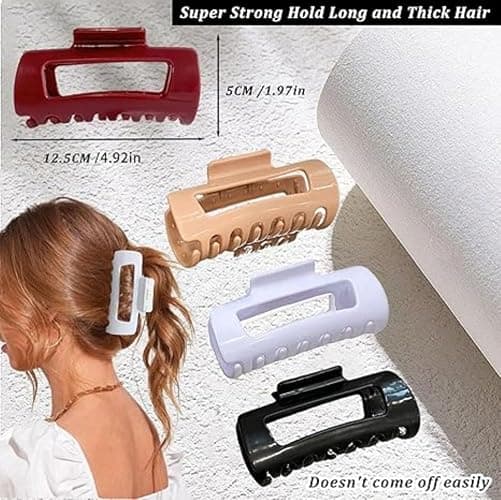 4Pcs Cloud Claw Clips, Soft & Flexible Cozy Claw Clip, Flexible Claw Clip, Ponytail Hairpins for Thick or Fine Hair, Beauty Accessory for Women thumbnail 4