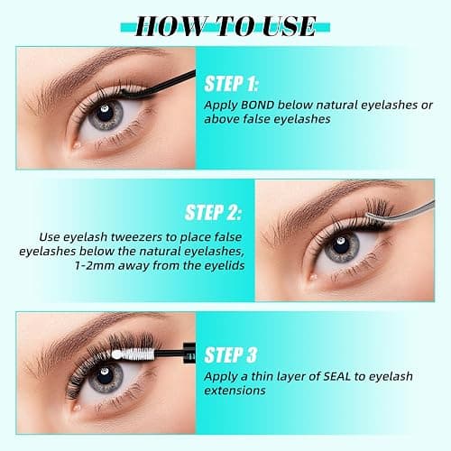 Lash Bond and Seal Waterproof,Eyelash Extension Glues for Lash Clusters,Lashes Glue Long Lasting Eyelashes Glue and Lock for DIY Lash Extensions Super Strong Hold 72 Hours at Home thumbnail 5