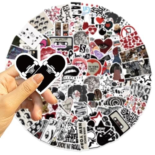 100Pcs Aesthetic Downtown Girls Stickers Pack, Cool Trendy Y2K Grunge Stickers for Water Bottle Laptop Skateboard Party Supplies, Vinyl Waterproof Retro Red Black Decals for Teens Adults(Downtown) thumbnail 6