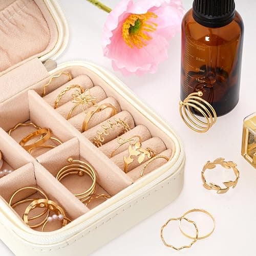 Fumwase Gold Stackable Rings Set for Women Pearl Knuckle Rings Open Stacking Knuckle Ring Jewelry Perfect for Stacking Layering thumbnail 4