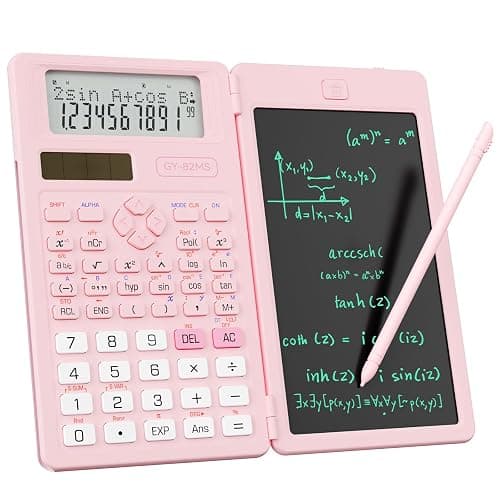 Scientific Calculators for School with Notepad, ROATEE Pink Cute School Supplies for Girls Middle and High School Stuff for Student, 240 Functions 82 MS Foldable 2-Line Display Solar and Battery Power - Image 1
