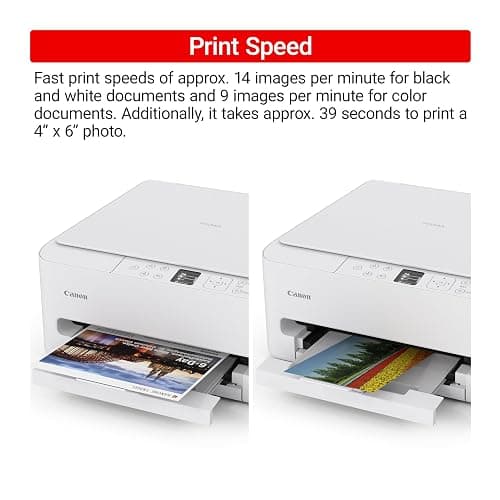 Canon PIXMA TS6520 Wireless Color Inkjet Printer Duplex Printing, White – Home Printer with Copier/Scanner, 1.42” OLED Display, Intuitive Control Panel, Compact Design thumbnail 6
