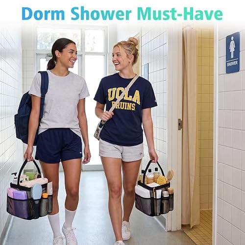 EUDELE Mesh Shower Caddy Portable for College Dorm Room Essentials, Shower Caddy Dorm with 9-Pocket Large Capacity, Quick-Dry Hanging Toiletry Bag for Beach, Swimming, Gym, Camping, Travel essentials thumbnail 3