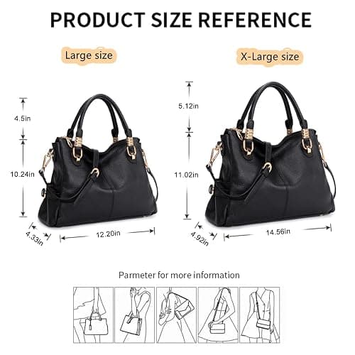 Kattee Top Handle Handbag for Women,Soft Genuine Leather Purses and Handbags Satchel Tote Shoulder Bag with Crossbody Strap thumbnail 4