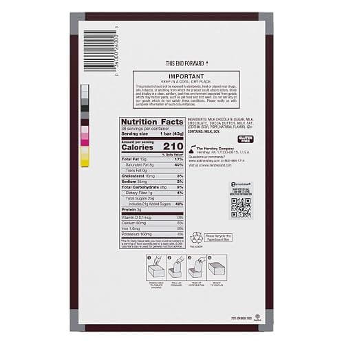 HERSHEY'S Milk Chocolate Candy Bars, 1.55 oz (36 Count) thumbnail 2