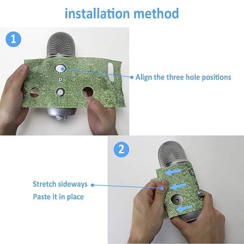 YOUSHARES Blue Yeti Pop Filter - Cute Glitter Sticker, Bling Diamond Shiny Skin with Mic Foam Winscreen Compatible with Blue Yeti Microphones (Silver) - Silver thumbnail 5