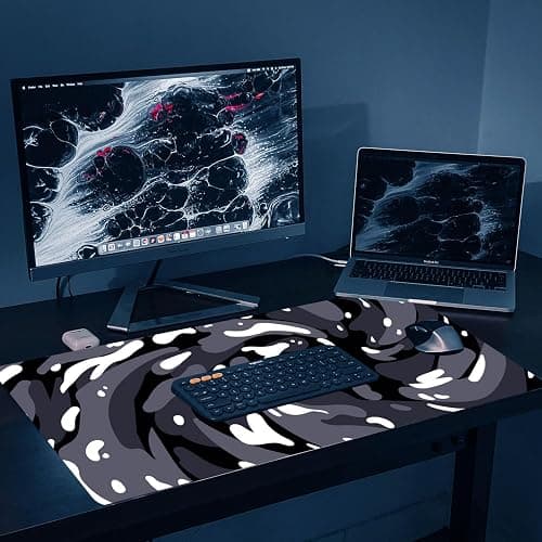 Fluid Pattern XXL Mouse Pad,Super Thick Waterproof Fluid Pattern Large Gaming Mousepad with Stitched Edge,Mouse Computer Desk Accessories,Non-Slip Base Mouse Keyboard Mat 800X400X4mm thumbnail 7