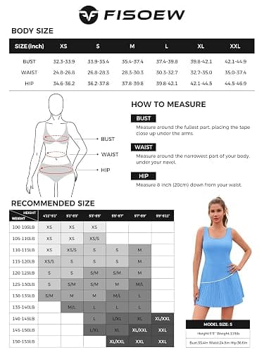 Fisoew Womens Tennis Dress with Built in Shorts and Bra Sleeveless Pleated Backless Golf Athletic Mini Dresses thumbnail 6