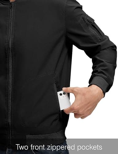 Rdruko Men's Lightweight Bomber Jacket Causal Fashion Stylish Windbreaker Light Jacket thumbnail 6