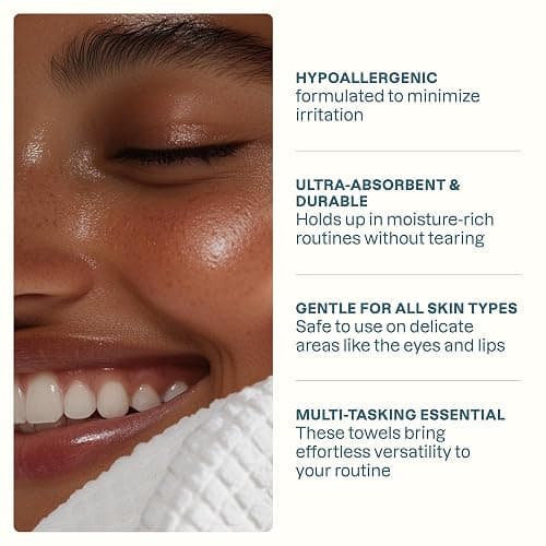 Cliganic Clean Face Towels XL, Multi-Pack (100 Count), Disposable, Ultra-Absorbent, Hypoallergenic & Soft - Makeup Remover Dry Wipes, Pamper Your Face, Hygienic Towelettes, for All Skin Types thumbnail 4