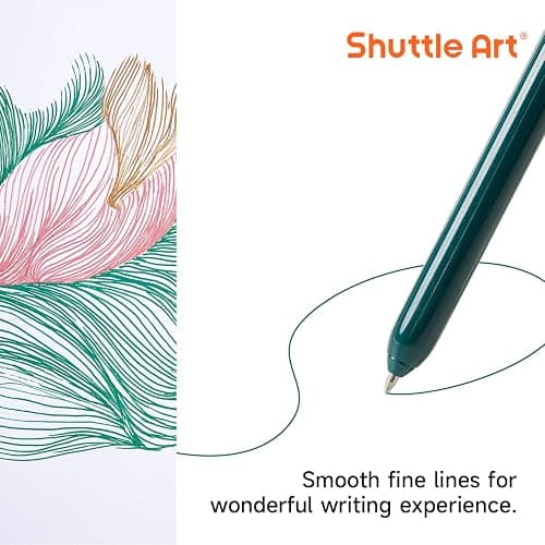 Shuttle Art Colored Retractable Gel Pens, 11 Unique Dark Vintage Ink Colors, Cute Pens 0.7mm Medium Point Quick Drying for Writing Drawing Journaling Note Taking School Office Home thumbnail 5