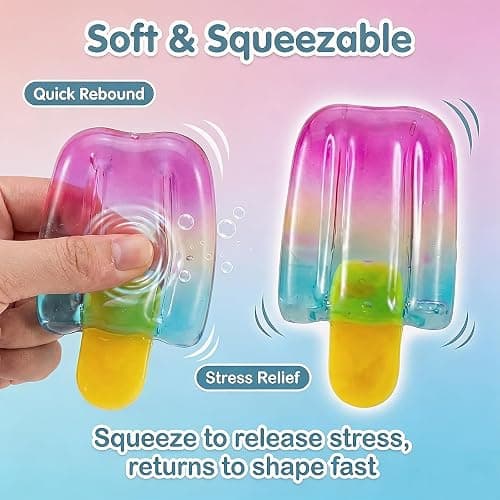 Ice Cream Squeeze Squishy,Summer Party Favors for Kids Adults,Soft Sensory Fidget Toy for Stress & Anxiety Relief,Birthday Gift & Classroom Rewards thumbnail 4