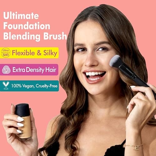 Bueart Design Ultimate Blending makeup Brush with Liquid Blush brush Ideal For Applying & Blending liquid Cream Foundation,Bronzer & Blush mineral powder, Soft, Dense Bristles, Vegan & Cruelty-free,M9 thumbnail 5