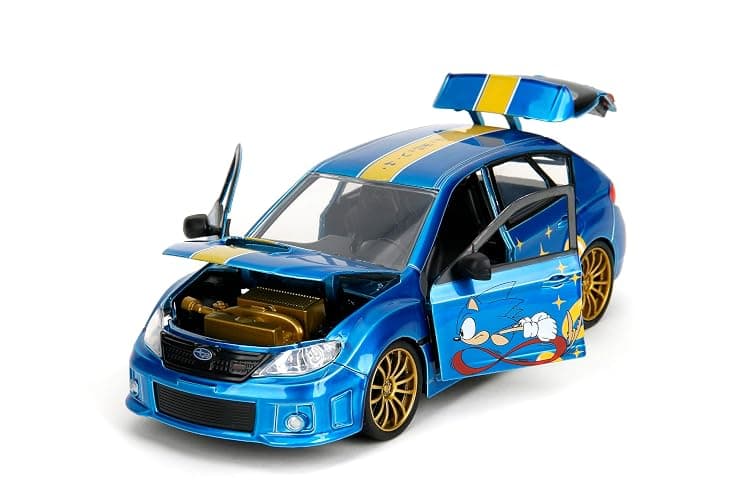 Jada Sonic The Hedgehog 1:24 2012 Subaru Impreza WRX STI Die-cast Car & Sonic Figure, Toys for Kids and Adults thumbnail 5