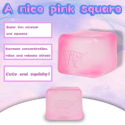 Stress Cube for Kid & Adults, Gel Filled Squishy Toys for Kids Stress Relief - High Density Squeeze Balls for Students Calming - Fidget Squishy Toys for Anxiety Relief thumbnail 4