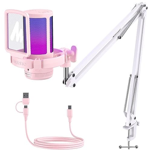 MAONO Gaming USB Microphone with Noise Cancellation, Streaming mic for PC Computer MAC PS4 PS5, All-in-One Kit with Mute, Monitor for Recording, Podcast, Twitch, YouTube, Discord, DGM20S Pink - Image 1