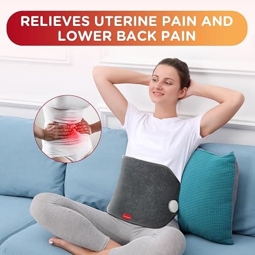 Heating Pad for Back, Comfytemp Fathers Day Dad Gifts for Men, Large Electric Lower Back Heating Pad, FSA Eligible HSA Heat Pads for Women Mom Period Lumbar Abdomen, XL Heated Belt — 11 Auto-Off, Grey thumbnail 8