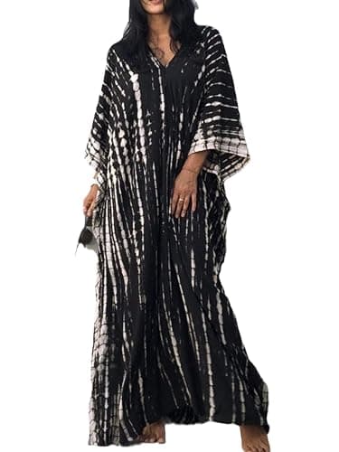 SMUDGE Life Kaftan Dresses for Women Plus Size Summer Beach Dress with Print and Swim Cover Ups - Image 1