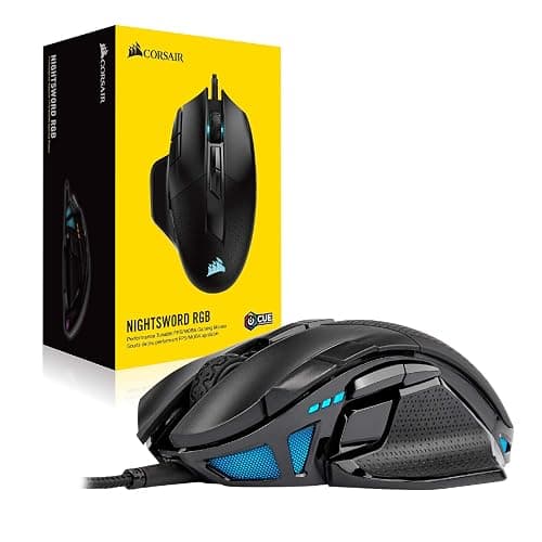 Corsair NIGHTSWORD RGB Gaming Mouse for FPS, MOBA - 18,000 DPI - 10 Programmable Buttons - Weight System - iCUE Compatible - Black thumbnail 8