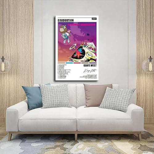 Music Poster Kanye Poster West Graduation Album Cover Canvas Poster Wall Art Decor Print Picture Paintings for Living Room Bedroom Decoration Unframe-style12x18inch(30x45cm) thumbnail 5