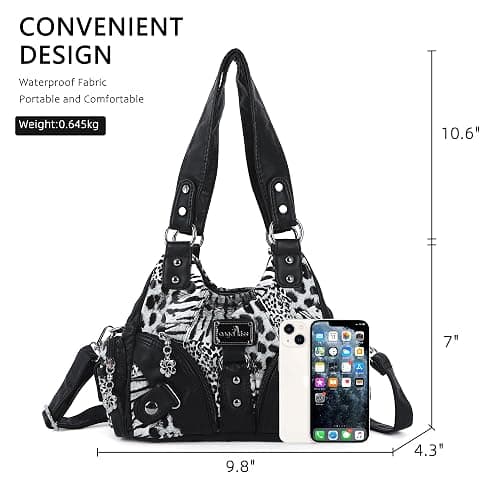 Angel Kiss Purses for Women Small Hobo Shoulder Bags Vagen Leather Multi-Pocket Tote Bag with Zipper thumbnail 3