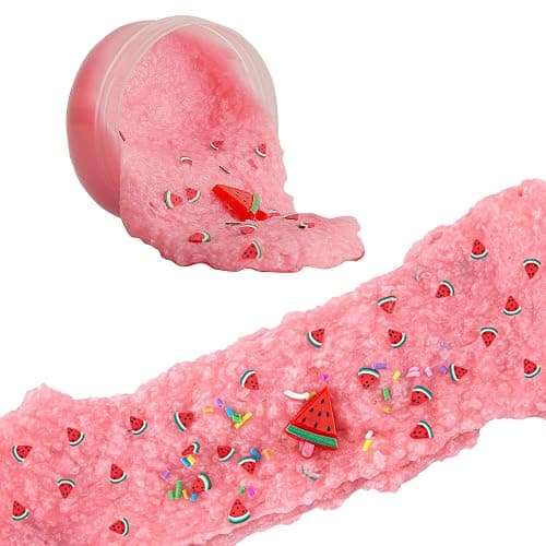 Watermelon Pink Snow Fizz Slime - Non-Sticky Crunchy Slime Sensory Toys for Kids' Parties & Gifts thumbnail 2