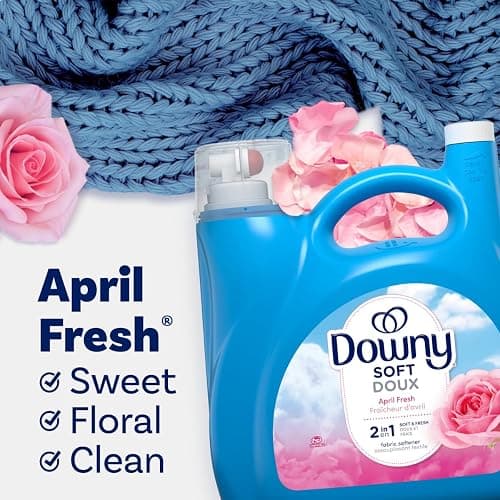 Downy Fabric Softener Liquid, April Fresh Scent, 140 fl oz, 190 Loads, HE Compatible, Downy Fabric Softener, Liquid Fabric Softener, Laundry - April Fresh - 140 Fl Oz (Pack of 1) thumbnail 5