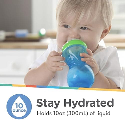 Nuby Clik-It Soft Spout No-Spill Easy Grip Sippy Cup for Girls - (3-Pack) 10 Oz - 6+ Months thumbnail 5