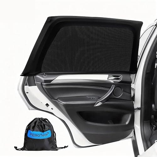 PEMOTech Car Window Shades for Baby 2 Pack - Stretchable & Breathable Spandex Car Sun Shade for Baby - Car Shades UV Sun Protection for Babies/Kids/Adults/Pets - 39.8" x27.2" Fits 99% Cars - Image 1