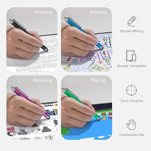 Stylus Pens for Touch Screens, Abiarst High Precision Universal Stylus for iPad iPhone Tablets Samsung Galaxy All Capacitive Touch Screens (10-Pack) - 10-Pack thumbnail 5