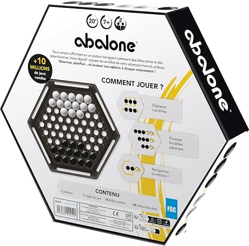 Asmodee - Abalone - Edition Officielle - Jeu de Société Famille pour Adultes & Enfants dès 7 Ans - Jeu de Stratégie & Réflexion - Plateau de 28 Billes - As d'or - 2 Joueurs - 20 Min - Zygomatic thumbnail 5