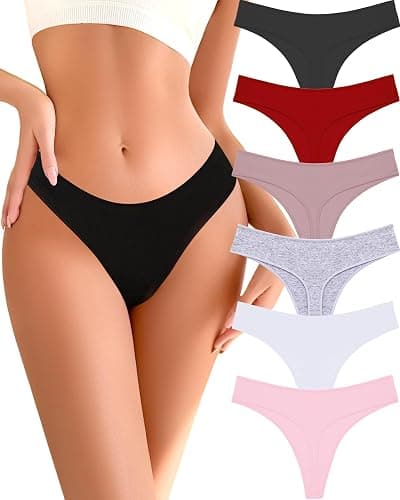 READY TO LOVE Cotton Underwear for Women Pack Breathable Thongs for Women Sexy Stretch Soft Womens Panties Thong XS-XL - Image 1