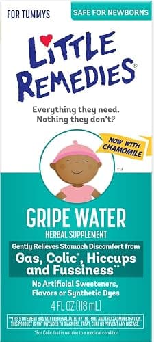 Little Remedies Gripe Water with Chamomile, Baby Gas Relief, 4 Fl Oz | Herbal Supplement with Chamomile, Relieves Gas, Colic & Hiccups, Safe for Newborns, No Alcohol or Artificial Dyes - Image 1