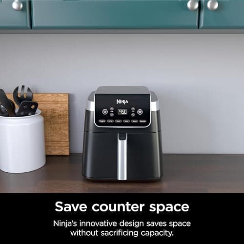 Ninja | Air Fryer | 6.5 QT Pro XL Capacity fits 9lbs of Wings | 6-in-1 Max Crisp, Air Fry, Roast, Bake, Reheat & Dehydrate | Nonstick Basket, Crisper Plate & Recipe Guide | Grey | AF181 thumbnail 7