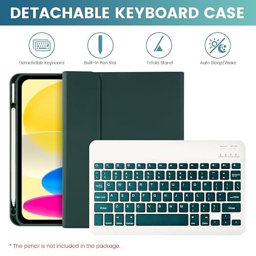 LAMA Keyboard Case with Mouse for iPad (A16) 11th Gen 2025 /10th Gen 2022, Magnetic Case with Keyboard for iPad 11-inch (A16) / 10.9-inch 10th Generation, Thin & Light Cover with Pencil Holder,DGN thumbnail 6