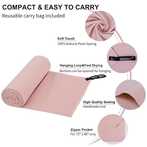 Rainleaf Microfiber Towel Quick Dry Camping & Travel & Gym Towel. Compact | Super Absorbent, Lightweight, Fast Drying. Suitable for Beach, Bath, Backpacking, Hiking, Swim. thumbnail 3