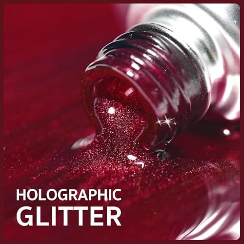 GAOY Glassy Cat Eye Gel Nail Polish, 16ml Glitter Holographic Nail Polish with Magnet, Reflective Translucent UV Gel, 2220 Ruby Crystal thumbnail 5