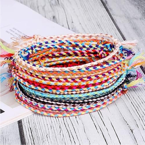 30Pcs Woven Wrap Friendship Bracelets for Women Men Adjustable Colorful String Wrist Cord Handmade Friendship Braided Ankle Bracelets Party Favors thumbnail 6