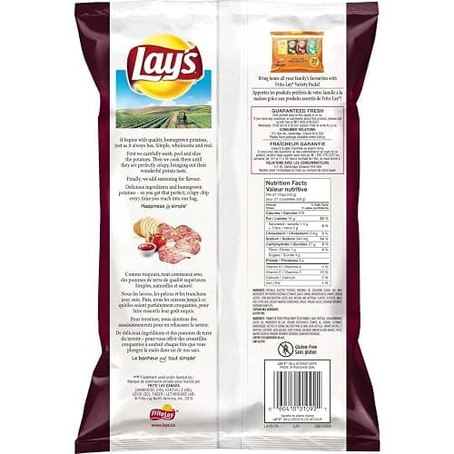 AZPantry Canadian Lays Ketchup Chips 2 Pack 165g, Comes in a Crush proof box Imported from Canada Family Size Chips Pack Amazing Canadian Snacks thumbnail 5