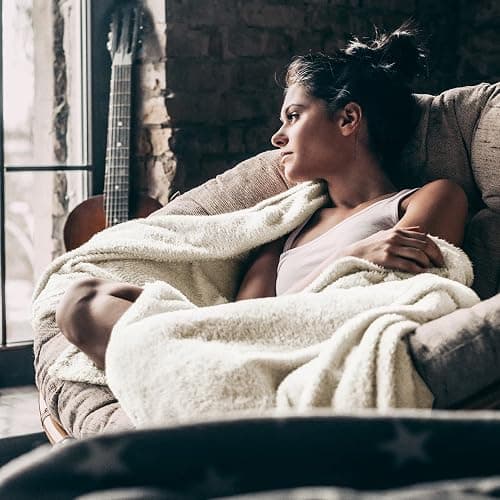 Snug Rug Cream Blanket Sherpa Fleece Luxury For Sofa Blankets Warm Winter Soft Throws 127 x 178cm (50" x 70") thumbnail 2