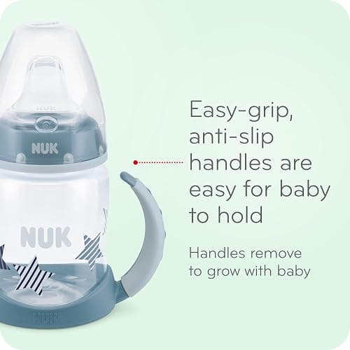 NUK Learner Cup, 10 oz, 2 Pack, 8+ Months﻿ – BPA Free, Spill Proof Sippy Cup thumbnail 4