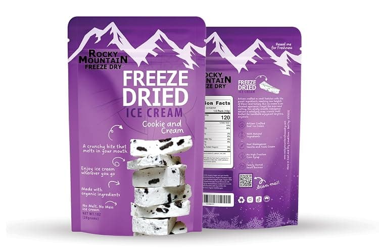 Freeze Dried Ice Cream – Cookies and Cream Ice Cream That Doesn’t Melt – Shelf-Stable Creamy Treat – Rocky Mountain Freeze Dry (1 OZ, Cookies and Cream) thumbnail 7