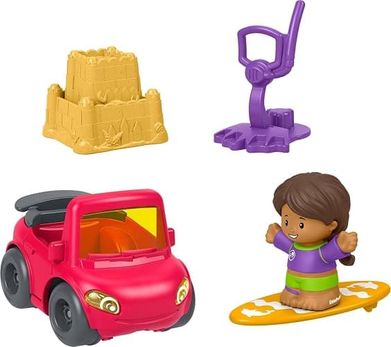 Fisher-Price Little People Beach Day Figure & Vehicle Set | 5 Pieces, Outdoorsy Pretend Play, Toddlers & Preschool Kids Ages 1+ Years - Image 1