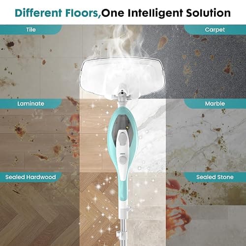 DUMOS 10-in-1 Multifunctional Steam Mop, 1550W Detachable Handheld Steam Cleaner, 16FT Power Cord with 2 Reusable Pads, Floor Steamer for Hardwood, Tile, Carpet, Grout, Windows thumbnail 4