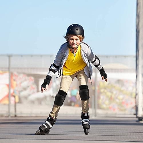 Adult/Child Knee Pads Elbow Pads Wrist Guards 3 in 1 Protective Gear Set for Skateboarding Inline Roller Biking Roller Skating Cycling Outdoor Sports Black M thumbnail 7