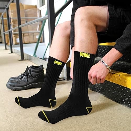 Bodygenix Men's Work Socks - Pack of 20 Breathable Heavy Duty Stretch Fit Reinforced Heel & Toe - Outdoor Multipack Performance Hiking Walking Athletic Boot Socks thumbnail 4