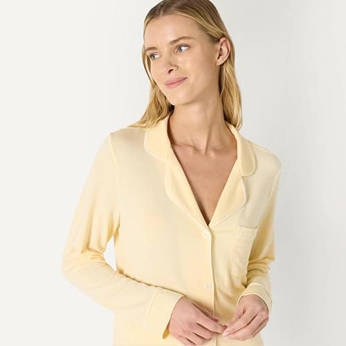 Amazon Essentials x Sofia Grainge Women's Stretch Modal Long-Sleeve and Full-Length Bottom Pajama Set thumbnail 2