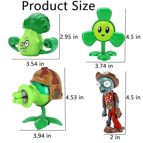 JHESAO 7 PCS Plants and Zombies Toys Action Figures PVZ Toys Set 1 2 Series Great Gifts for Kids and Fans,Birthday and Christmas Party thumbnail 3