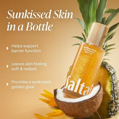 Saltair Shimmering Body Oil - Golden Hour Scented Dry Oil Moisturizer with Light-Reflecting Pearl Pigments. Moisturizing Glow for All Skin Types - 4 Fl Oz thumbnail 2