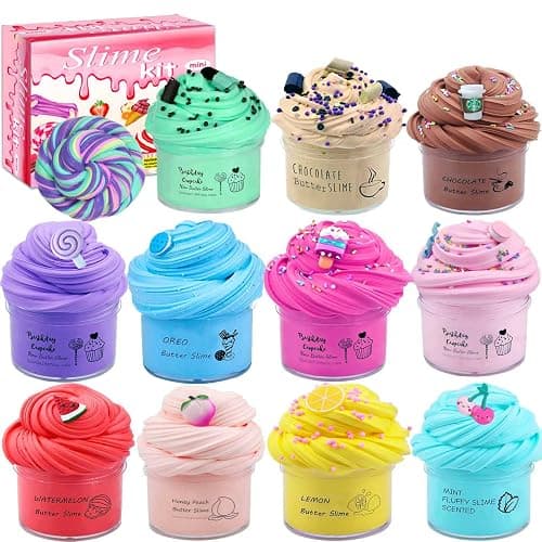 HFCHUPIN Butter Slime Kit for Girls and Boys 11pack with Scent,Stretchy and Non-Sticky,Stress Relief Fidget Toy,Birthday Gift and Party Favors Easter Basket Stuffers Christmas Party Supplies thumbnail 6